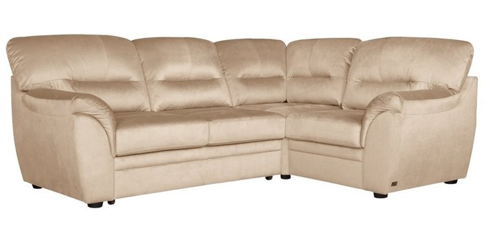 Угловой диван-кровать Атлантик с тумбой Tudor Caramel бежевого цвета - купить Угловые диваны по цене 54000.0