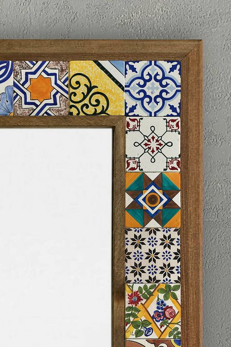 Настенное зеркало 43x63 с мозаикой из натурального камня - лучшие Настенные зеркала в INMYROOM