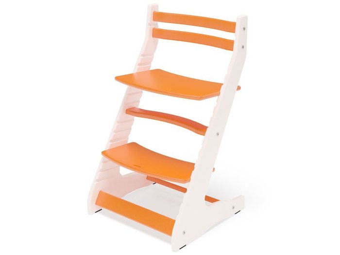 Растущий регулируемый стул Вырастайка бело-оранжевого цвета
