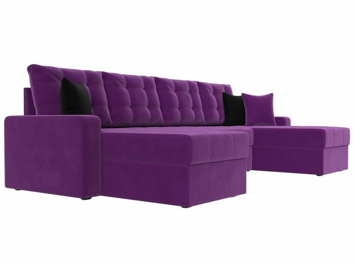 Угловой диван-кровать Ливерпуль фиолетового цвета - лучшие Угловые диваны в INMYROOM