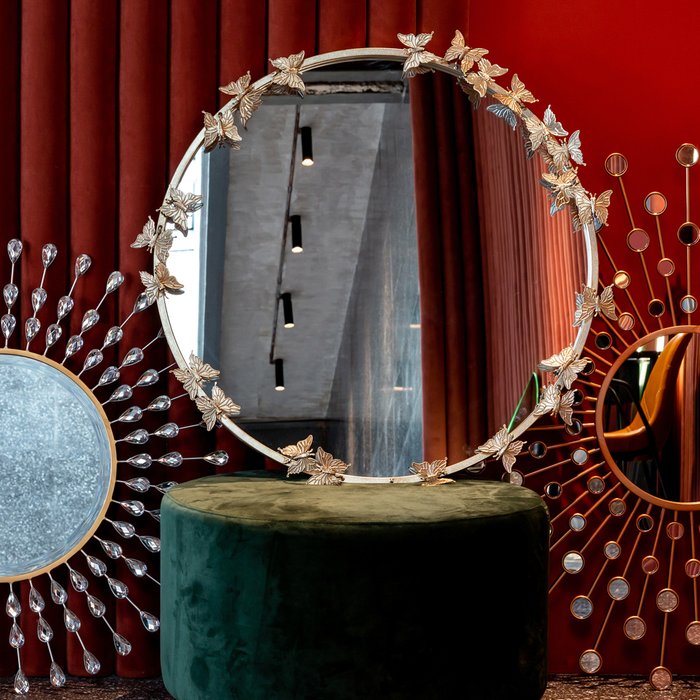 Настенное зеркало Октавия серебряного цвета - лучшие Настенные зеркала в INMYROOM