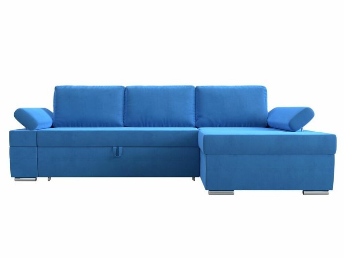 Угловой диван-кровать Канкун голубого цвета правый угол - купить Угловые диваны по цене 72999.0