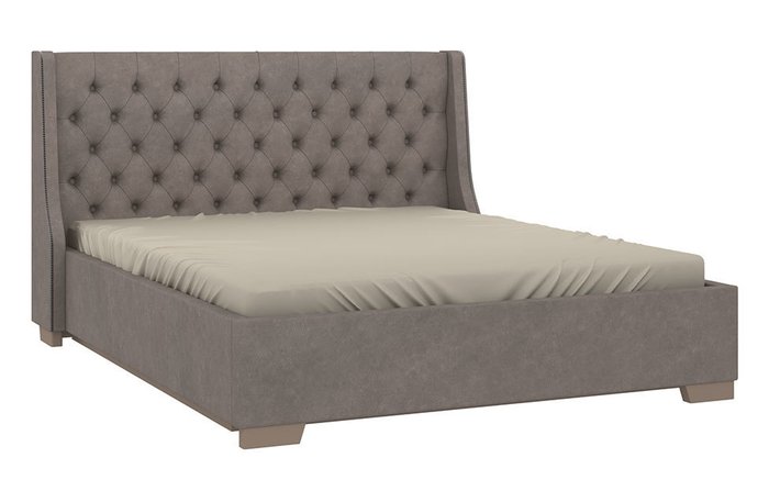Кровать мягкая Кантри серого цвета 160х200 - купить Кровати для спальни по цене 82269.0