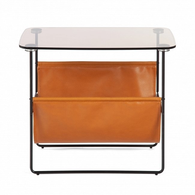 Приставной стол Alba со стеклянной столешницей коричневого цвета - лучшие Кофейные столики в INMYROOM
