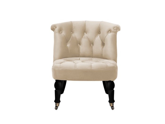 Кресло Visconte молочного цвета на черных ножках - купить Интерьерные кресла по цене 29250.0