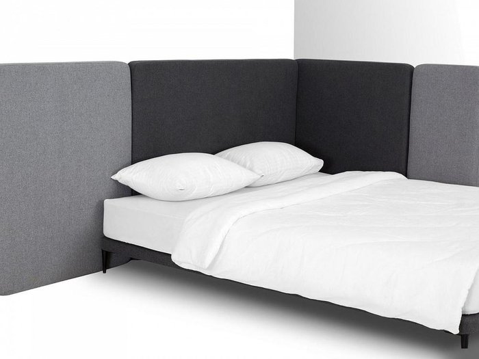 Кровать Licata 160х200 композиция 7 серого цвета - лучшие Кровати для спальни в INMYROOM