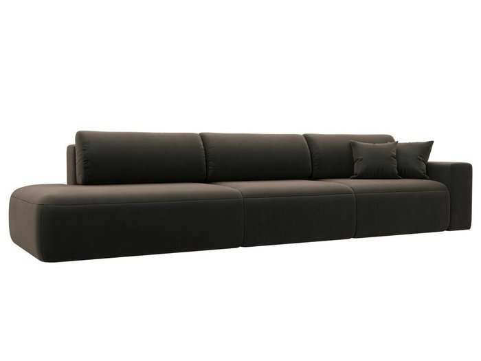 Диван-кровать Лига 036 Модерн Лонг коричневого цвета с правым подлокотником