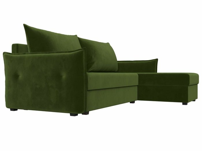 Угловой диван-кровать Лига 004 зеленого цвета угол правый  - лучшие Угловые диваны в INMYROOM