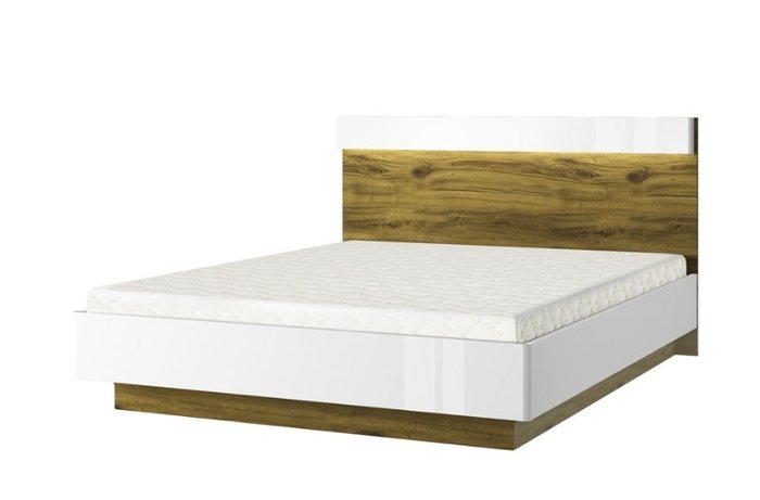 Кровать Torino 160х200 бело-коричневого цвета с подъемным механизмом