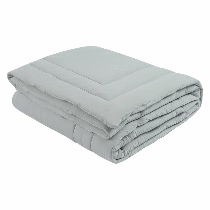 Трикотажное одеяло Роланд 220х235 светло-серого цвета