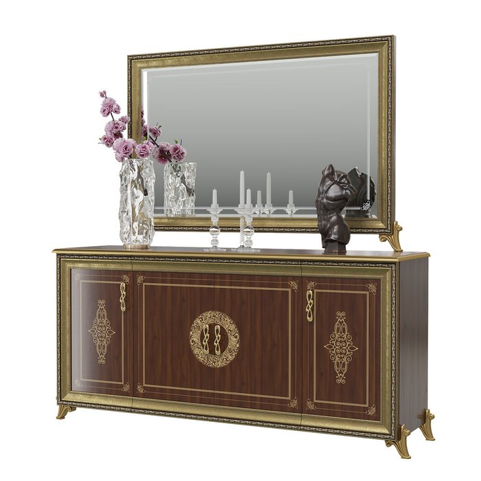 Комод с зеркалом Версаль коричневого цвета - купить Комоды по цене 48773.0