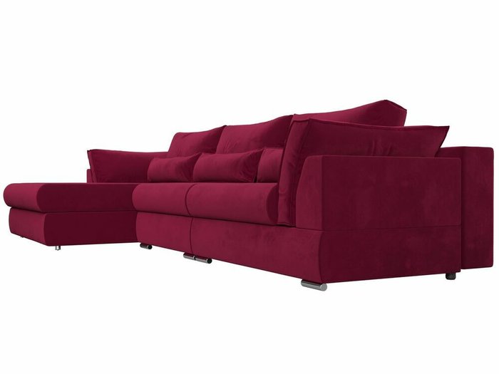 Угловой диван-кровать Пекин Long бордового цвета угол левый - лучшие Угловые диваны в INMYROOM