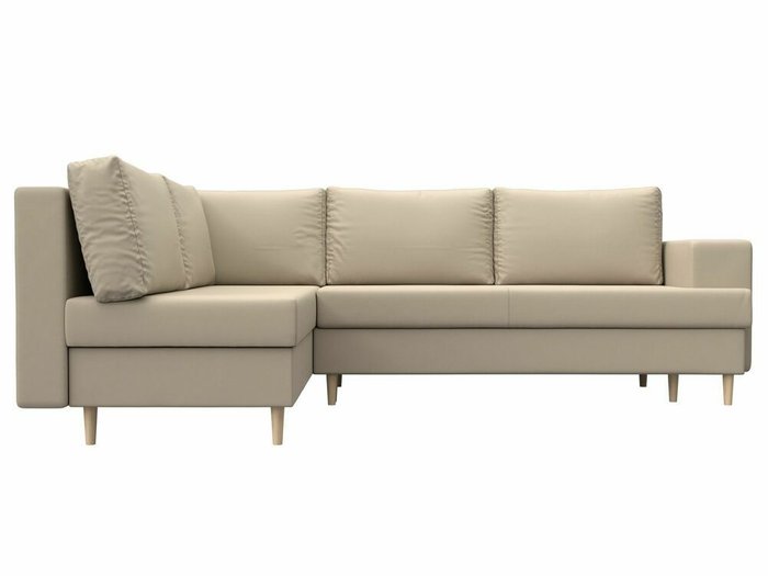Угловой диван-кровать Сильвана бежевого цвета (экокожа) левый угол - купить Угловые диваны по цене 60999.0
