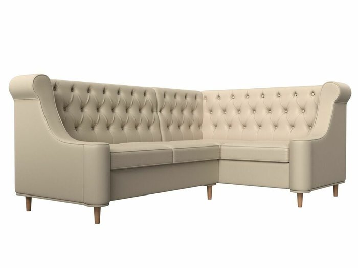 Угловой диван Бронкс бежевого цвета (экокожа) правый угол - лучшие Угловые диваны в INMYROOM