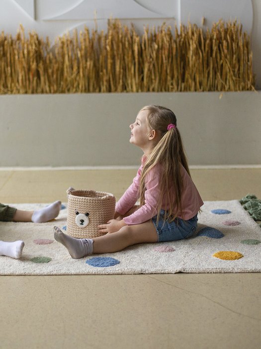 Хлопковый ковер Lovely Dots 120х180 белого цвета - лучшие Ковры для детской в INMYROOM