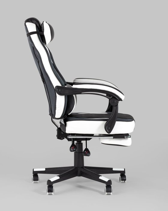 Кресло игровое Top Chairs Virage черно-белого цвета - лучшие Офисные кресла в INMYROOM
