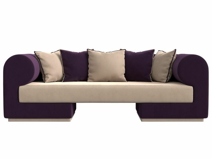 Прямой диван Кипр фиолетово-бежевого цвета - купить Прямые диваны по цене 49999.0