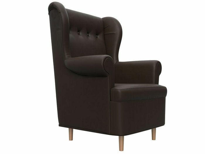 Кресло Торин темно-коричневого цвета (экокожа) - лучшие Интерьерные кресла в INMYROOM