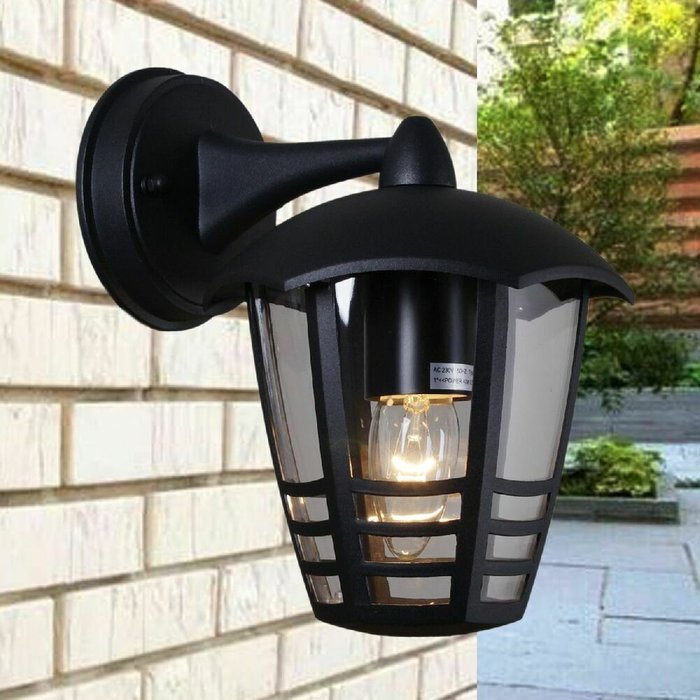 Уличный настенный светильник 08303-9.2-001SJ Top mount BK черного цвета - лучшие Настенные уличные светильники в INMYROOM