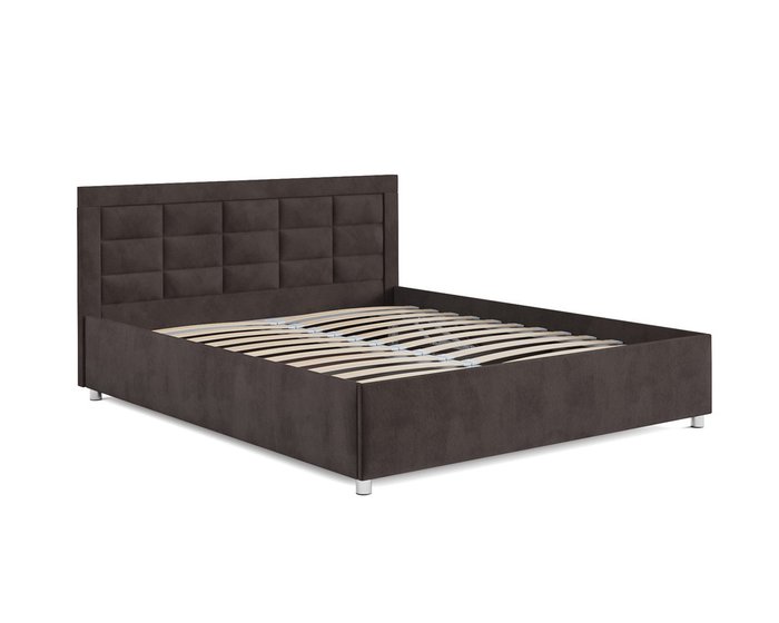 Кровать Версаль 160х190 темно-коричневого цвета с подъемным механизмом (микровельвет) - лучшие Кровати для спальни в INMYROOM