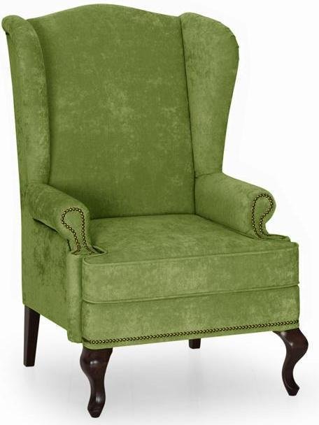 Кресло английское Биг Бен с ушками дизайн 10 зеленого цвета