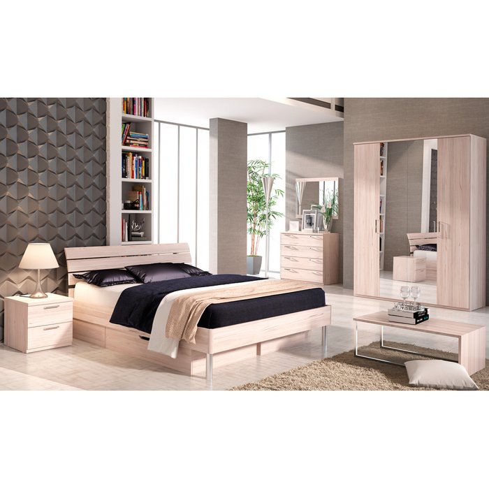 Кровать Flash 160х200 бежевого цвета без подъемного механизма - купить Кровати для спальни по цене 20360.0