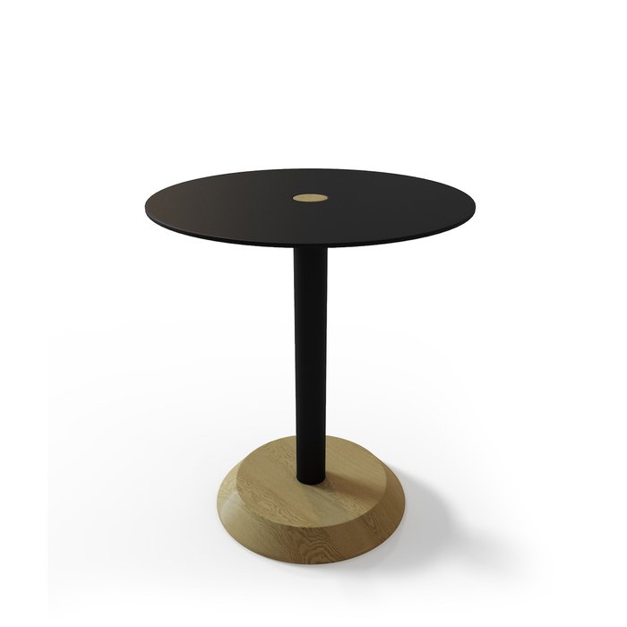 Прикроватная тумба/ столик Rondo с черной столешницей