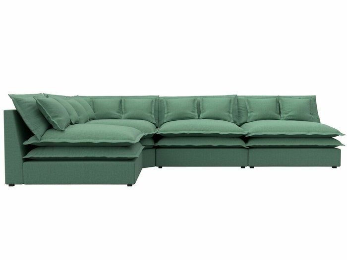 Угловой диван Лига 040 зеленого цвета левый угол - купить Угловые диваны по цене 91999.0