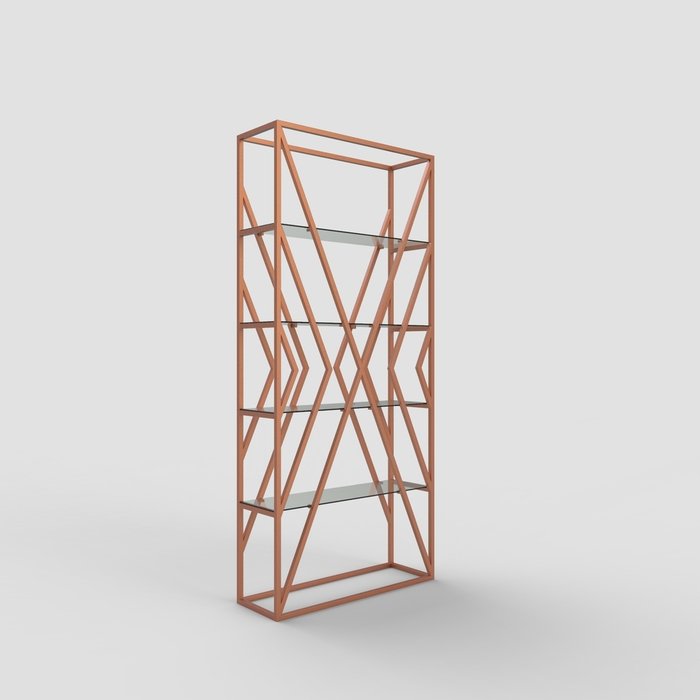 Стеллаж "Marsel" бронзовый с тонированным стеклом (2200х1100х300)
