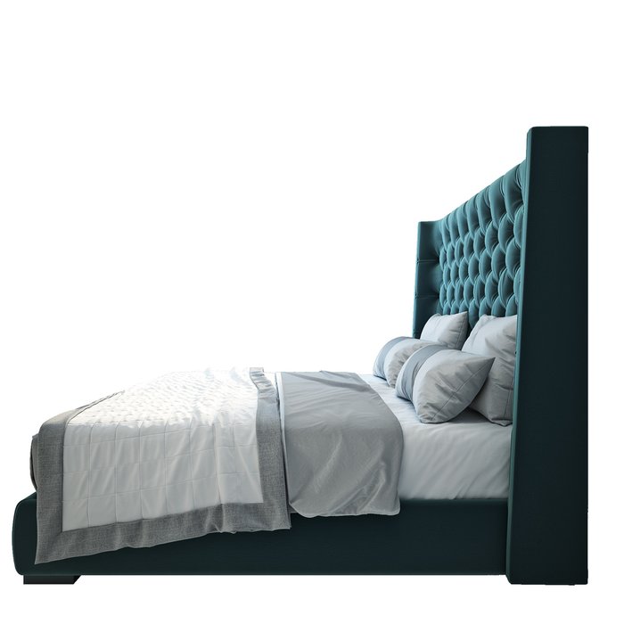 Кровать Jackie King Велюр Бирюзовый 200х200  - купить Кровати для спальни по цене 102000.0