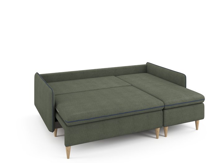 Угловой раскладной диван Ron правый темно-зеленого цвета - купить Угловые диваны по цене 68200.0