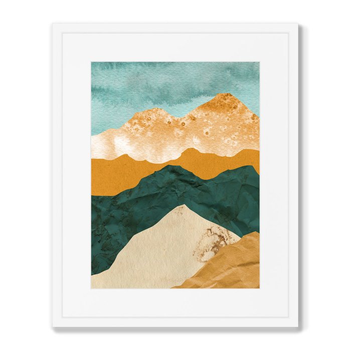 Набор из 2-х репродукций картин в раме Layered mountains No1 - лучшие Картины в INMYROOM