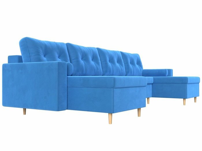 Угловой диван-кровать Белфаст темно-голубого цвета (тик-так)  - лучшие Угловые диваны в INMYROOM
