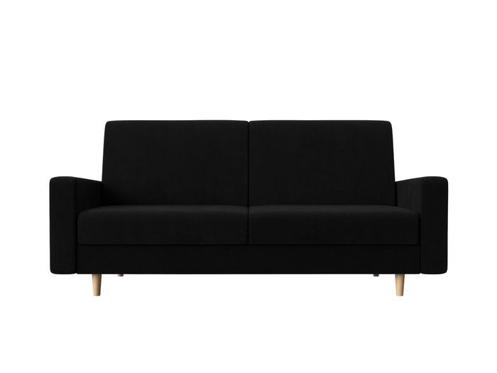 Прямой диван-кровать Бонн черного цвета - купить Прямые диваны по цене 26999.0