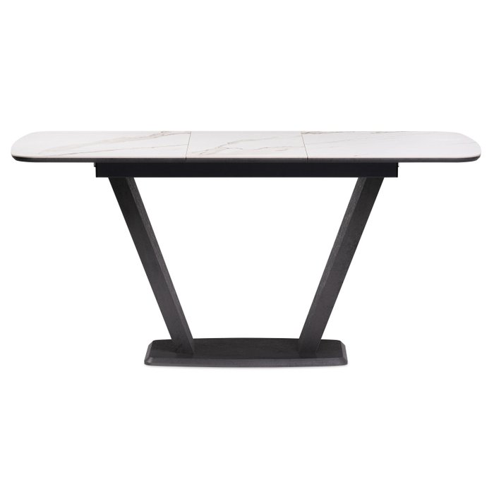Раздвижной обеденный стол Петир черно-белого цвета - лучшие Обеденные столы в INMYROOM