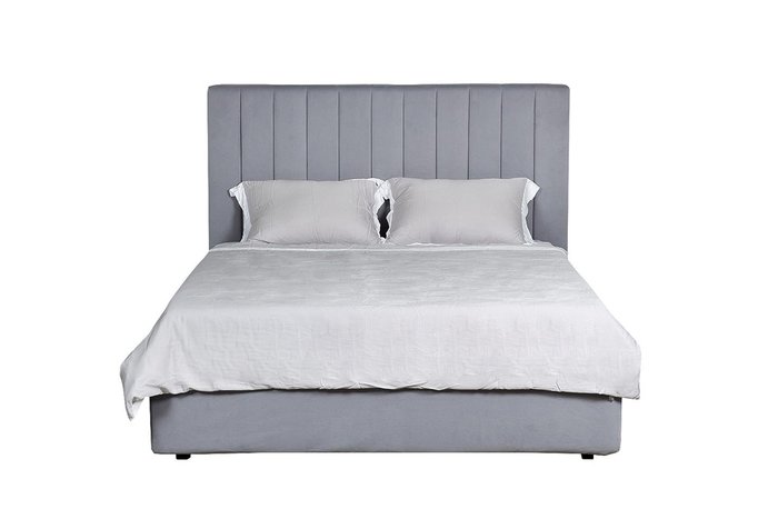 Кровать Andrea серо-голубого цвета без подъемного механизма 160х200