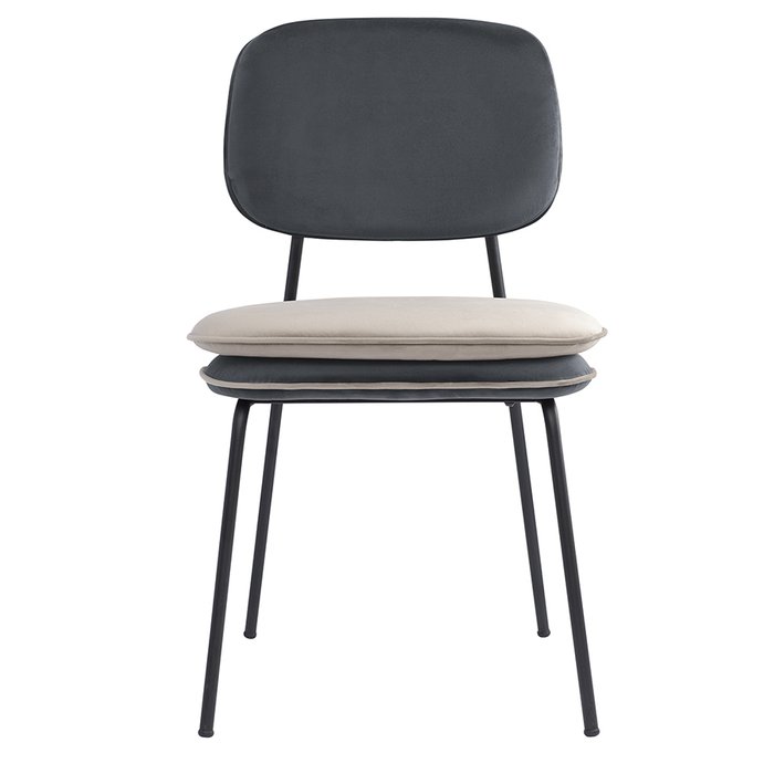 Стул Реа с контрастным кантом темно-серого-бежевого цвета - купить Обеденные стулья по цене 11900.0
