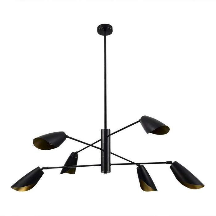 Светильник подвесной Черный/Черный, золотой E14 6*60W ALTON - купить Подвесные люстры по цене 14470.0