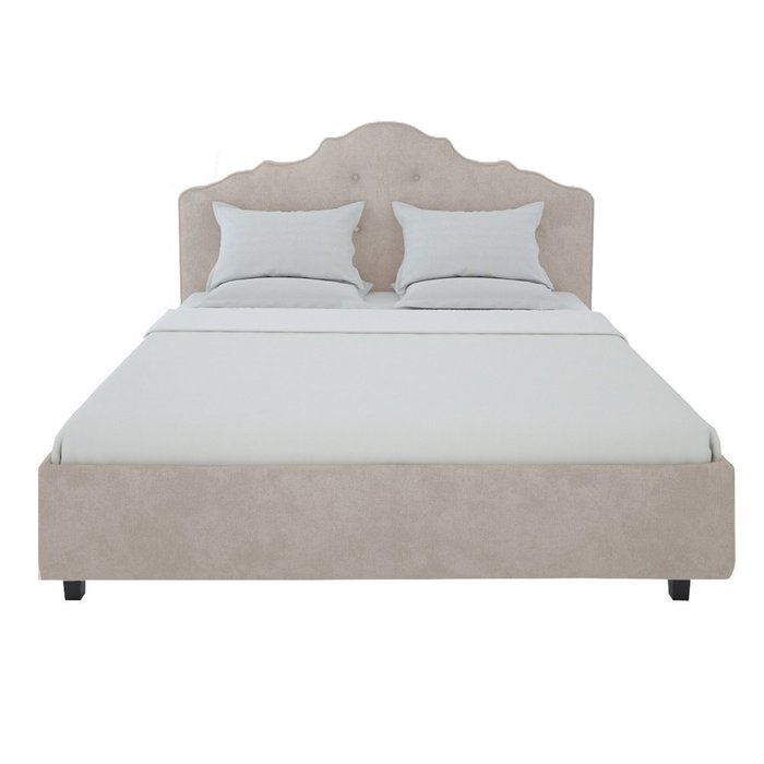 Кровать "Palace" Велюр серого цвета 140x200 - лучшие Кровати для спальни в INMYROOM