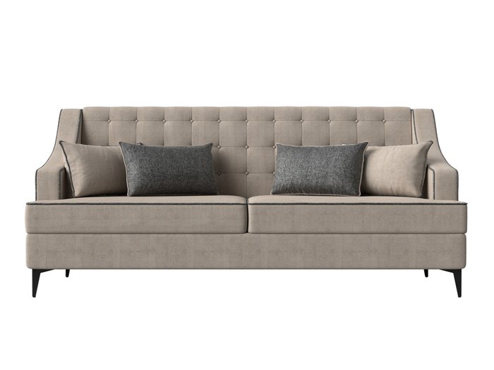 Прямой диван Марк бежевого цвета с серым кантом - купить Прямые диваны по цене 45999.0
