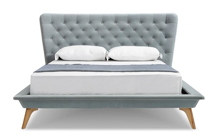Кровать Bohemia 180х200 серого цвета - купить Кровати для спальни по цене 57640.0 Кровать Bohemia 180х200 серого цвета - купить Кровати для спальни по цене 57640.0