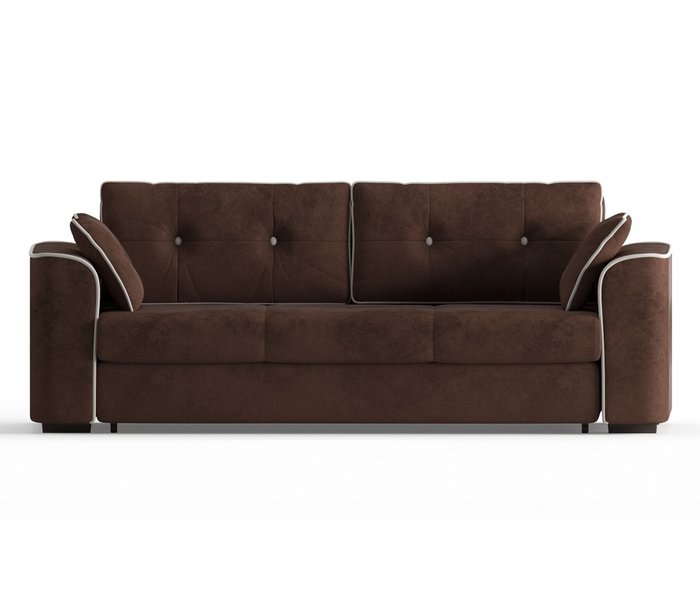 Диван-кровать Нордленд в обивке из велюра темно-коричневого цвета - купить Прямые диваны по цене 36790.0