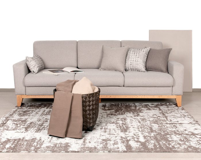 Декоративная подушка Stanly 45х45 серо-бежевого цвета  - лучшие Декоративные подушки в INMYROOM