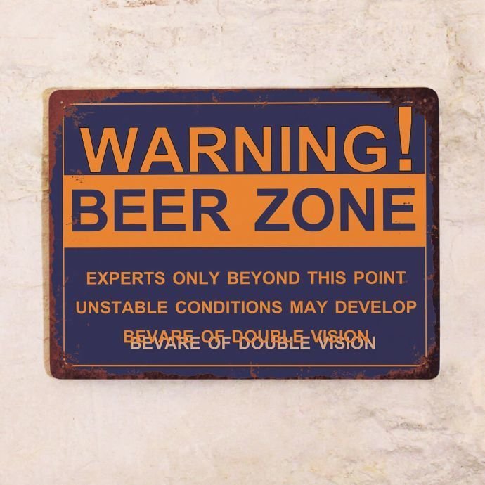 Жестяная табличка Beer zone