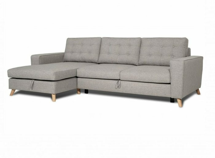 Угловой диван-кровать Порто серого цвета - лучшие Угловые диваны в INMYROOM