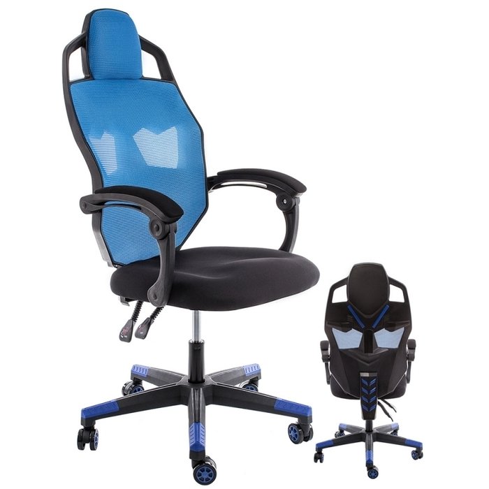 Компьютерное кресло Knight черно-голубого цвета