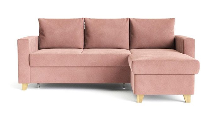 Угловой диван-кровать Эмилио розового цвета