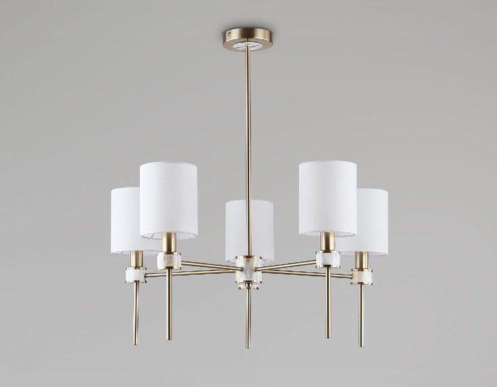 Люстра на штанге Classic LH72371 (ткань, цвет белый) - купить Подвесные люстры по цене 13990