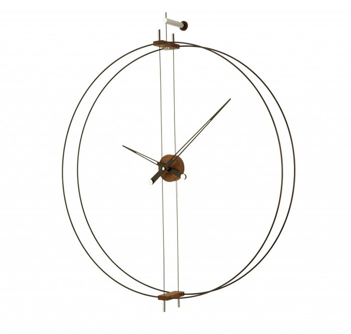Настенные часы Barcelona со стрелками из дерева ореха