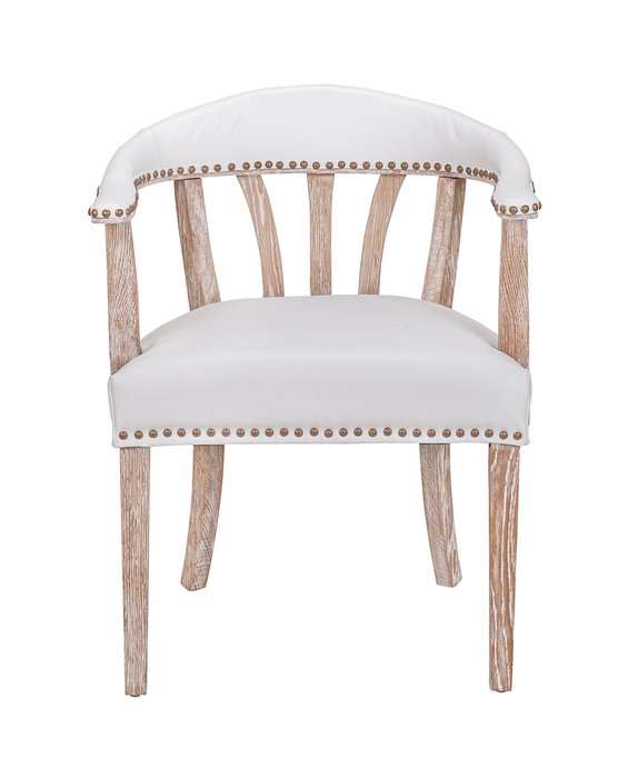 Стул с подлокотниками Tanner white leather белого цвета - купить Обеденные стулья по цене 27900.0